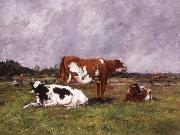 Eugene Boudin Cows in a Pasture France oil painting artist
